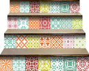 8" X 8" Muted Brights Mosaic Peel and Stick Removable Tiles
