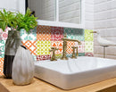 8" X 8" Muted Brights Mosaic Peel and Stick Removable Tiles