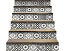 7" X 7" Black and White Multi  Peel and Stick Removable Tiles