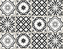 7" X 7" Black and White Multi  Peel and Stick Removable Tiles