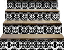 8" X 8" Black and White Stark Peel and Stick Removable Tiles