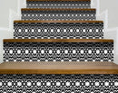 7" X 7" Black and White Floral Peel and Stick Removable Tiles