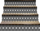 7" X 7" Black and White Floral Peel and Stick Removable Tiles
