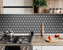 7" X 7" Black and White Floral Peel and Stick Removable Tiles