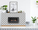 8" X 8" Black and White Daisy Peel and Stick Removable Tiles