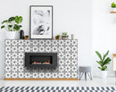 4" X 4" Black and White Delia Peel and Stick Removable Tiles