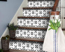 6" X 6" Black and White Delia Peel and Stick Removable Tiles