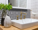 6" X 6" Tulipa Gray and White Peel and Stick Removable Tiles