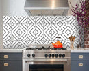 8" X 8" Black and White XL Prism  Peel and Stick Removable Tiles