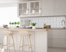 8" X 8" Black and White XL Prism  Peel and Stick Removable Tiles