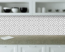 8" X 8" Black and White XL Prism  Peel and Stick Removable Tiles