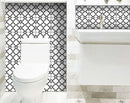 4" X 4" Black and White Quatrefoil Peel and Stick Tiles