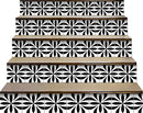 4" X 4" Black and White Colla Peel and Stick Removable Tiles