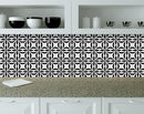 8" X 8" Black and White Colla Peel and Stick Removable Tiles