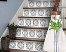 7" X 7" White and Black Cross Peel and Stick Removable Tiles