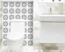 8" X 8" White and Black Cross Peel and Stick Removable Tiles