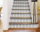 8" X 8" White and Black Cross Peel and Stick Removable Tiles