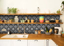 5" X 5" Black and White Roka Peel and Stick Removable Tiles