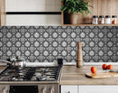6" X 6" Black and White Roka Peel and Stick Removable Tiles