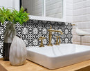8" X 8" Black and White Roka Peel and Stick Removable Tiles