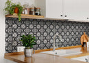 8" X 8" Black and White Roka Peel and Stick Removable Tiles