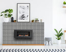 7" X 7" Black and White Dia Peel and Stick Removable Tiles