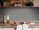8" X 8" Black and White Dia Peel and Stick Removable Tiles