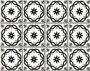 4" X 4" Black and White Rolla Peel and Stick Removable Tiles