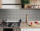 4" X 4" Black and White Flo Peel and Stick Removable Tiles