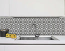 7" X 7" Black and White Flo Peel and Stick Removable Tiles