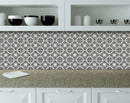 8" X 8" Black and White Flo Peel and Stick Removable Tiles