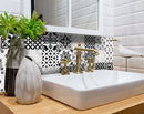 6" X 6" Black White and Gray Bella Peel and Stick Tiles