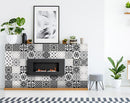 8" X 8" Black White and Gray Bella Peel and Stick Tiles