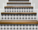 4" X 4" Black and White Gerber Peel and Stick Removable Tiles