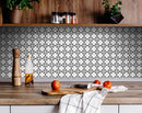 8" X 8" Black and White Quattra Peel and Stick Removable Tiles