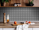 5" X 5" Black and White Medeci Peel and Stick Removable Tiles