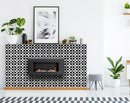 6" X 6" Black and White Medeci Peel and Stick Removable Tiles