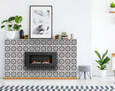 4" X 4" Black and White Posy Peel and Stick Removable Tiles