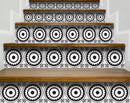 4" X 4" Black and White Posy Peel and Stick Removable Tiles