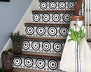 7" X 7" Black and White Posy Peel and Stick Removable Tiles