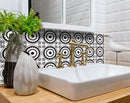 7" X 7" Black and White Posy Peel and Stick Removable Tiles