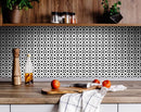 4" X 4" Black and White Pinna Peel and Stick Removable Tiles