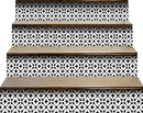 4" X 4" Black and White Pinna Peel and Stick Removable Tiles