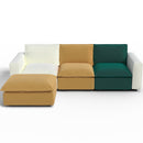 Ainfox L-shaped Module Sofa Oversized Rainbow Sofa With Ottoman