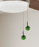 Brushed Nickel 40mm Hunter Green Ceramic Ball Fan Pull 2.25"h
