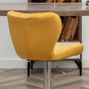 Yellow Adjustable Swivel Bar Stools Set Of 2 For Kitchen