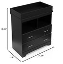 Brookside 2 Drawer Changing Table Dresser Black Topper