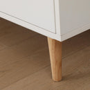 Elegant and Functional 2 Drawer TV Cabinet with Solid Wood Legs - 56 * 15 * 17 Inches