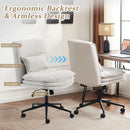 Cloud Criss Cross Office Chair Beige Fabric 18in High Back