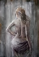 Sexy Woman 3D Wall Art Metal Cutout on Wood Canvas Hanging Decor Painting